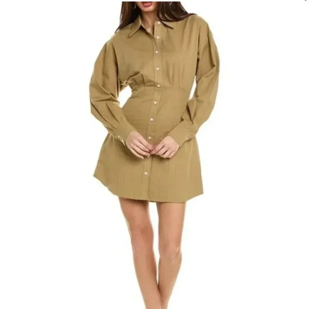 WAYF Libby Shirtdress in Natural Size Small NEW with tags
